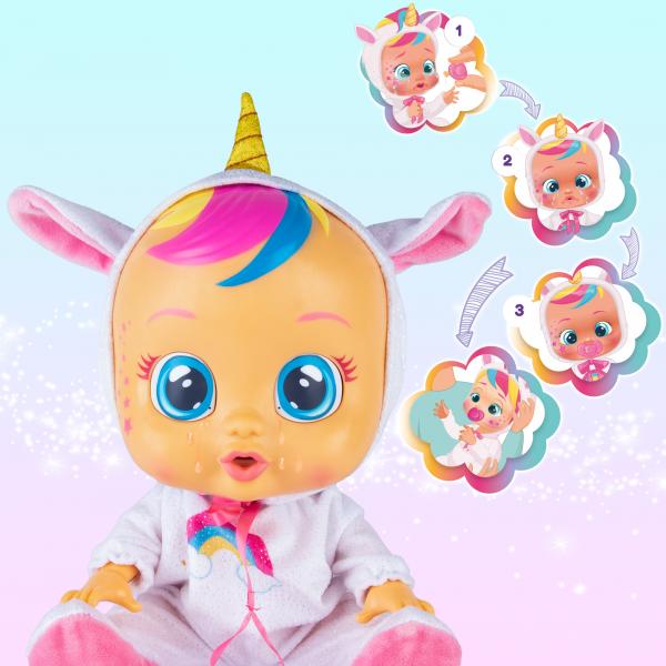 BEBÉS LLORONES Fantasy Dreamy Unicornio Muñeca interactiva que llora de  verdad con Chupete y Pijama - Juguete y Regalo para niñas y niños +18 Meses