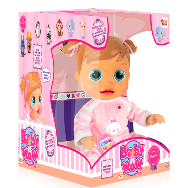 Baby wow Interactive Talking doll Emma NEW BOXED grand objet 